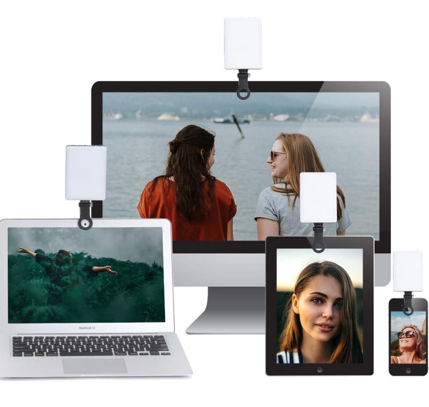 Ultratunn panelbelysning med telefonklämma