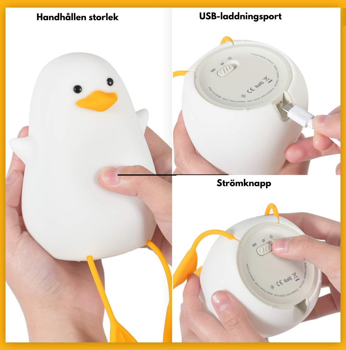 Söt anka Nattlampa