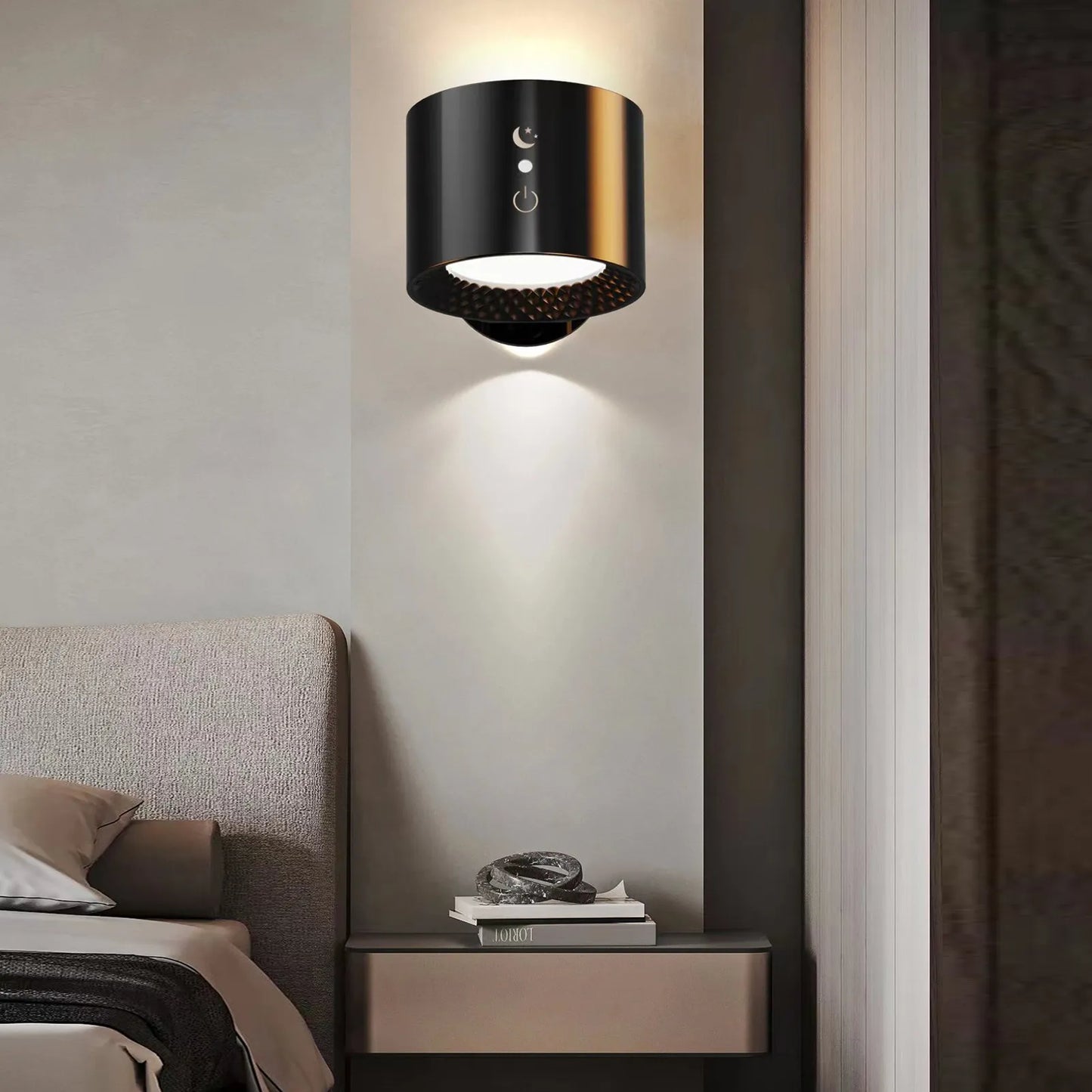 Modern uppladdningsbar vägglampa med fjärrkontroll