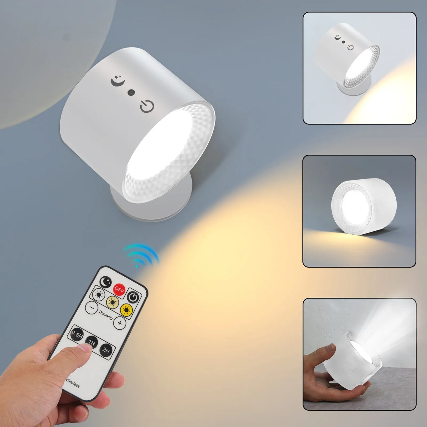 Modern uppladdningsbar vägglampa med fjärrkontroll