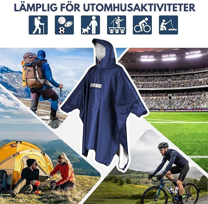Vattentät och Lätt Regnponcho