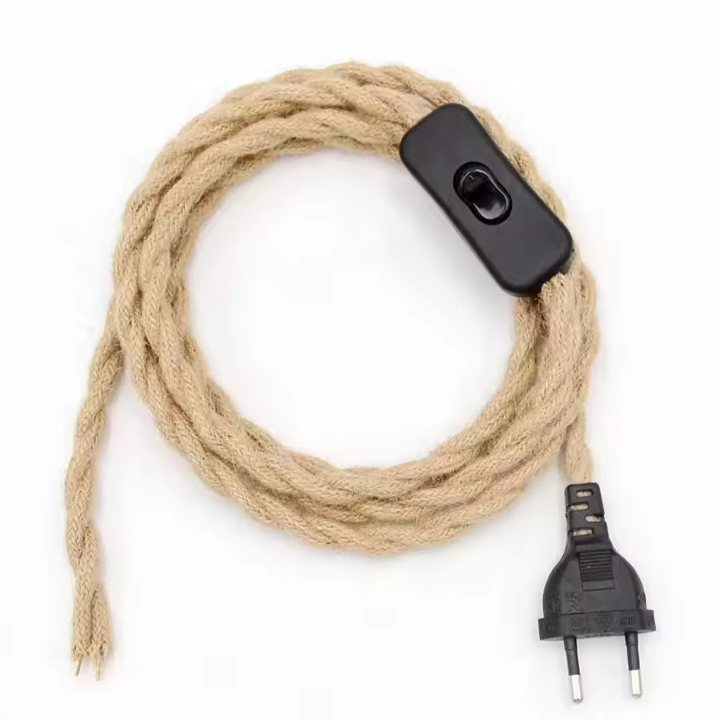 Tvinnad Lampsladd i Repsnöre