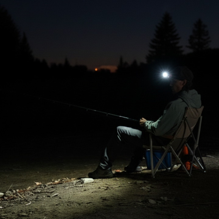 Lätt pannlampa för vandring