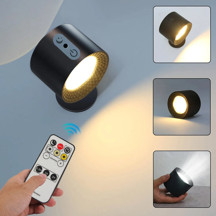 Modern uppladdningsbar vägglampa med fjärrkontroll