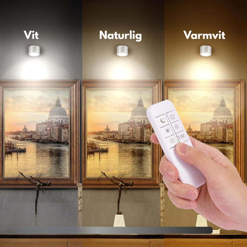 Modern uppladdningsbar vägglampa med fjärrkontroll