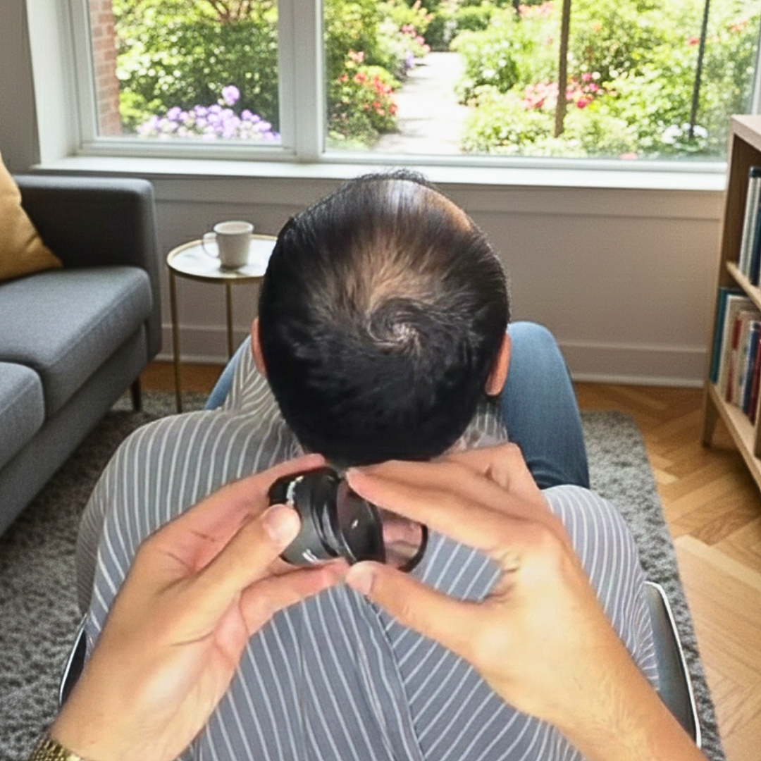 Pressat hårskuggspuder