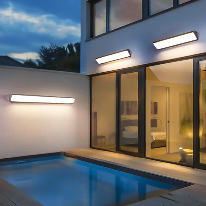Modern minimalistisk linjär LED-vägglampa för utomhus – bild 1