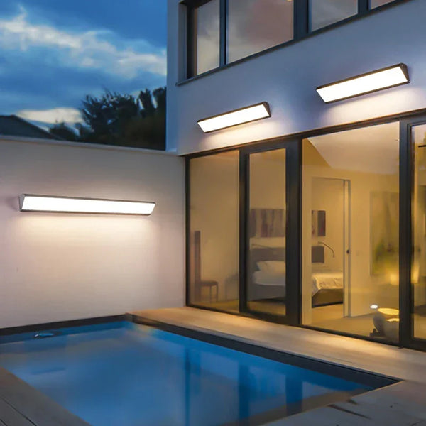 Modern minimalistisk linjär LED-vägglampa för utomhus