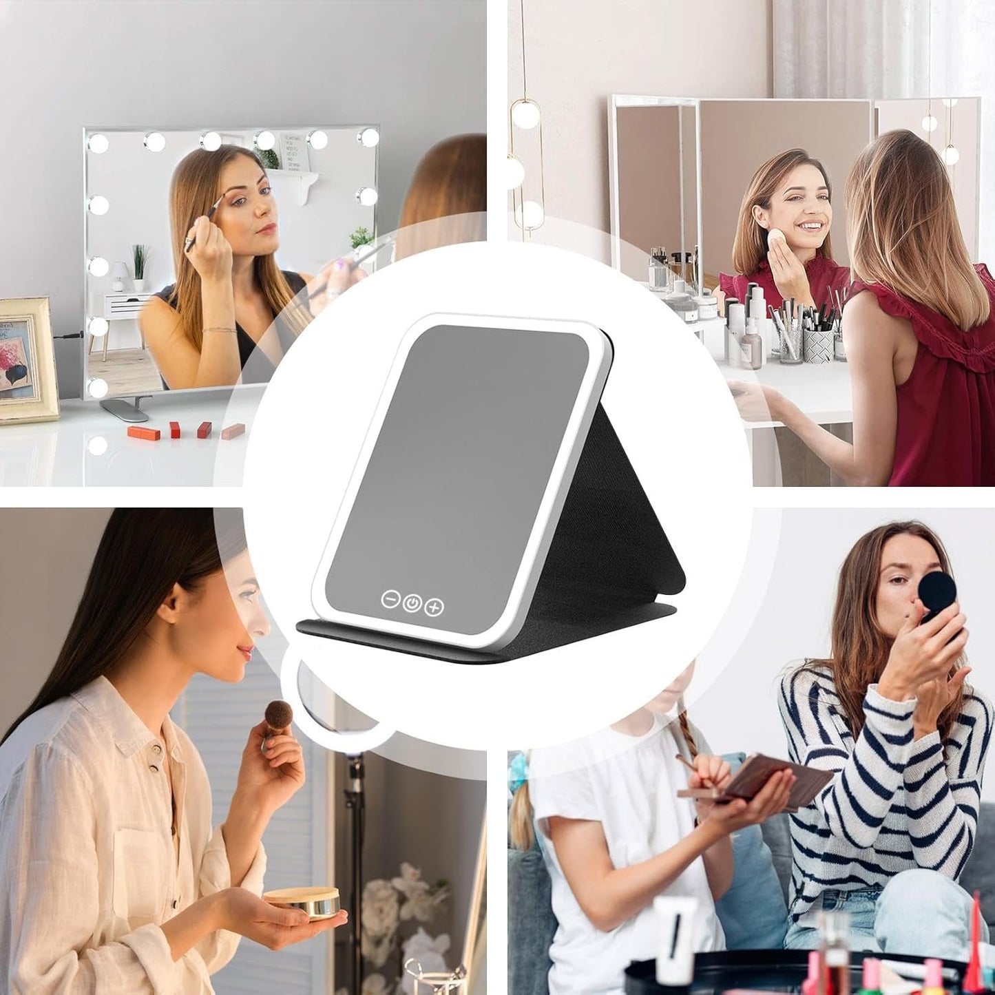 LED-sminkspegel för resor