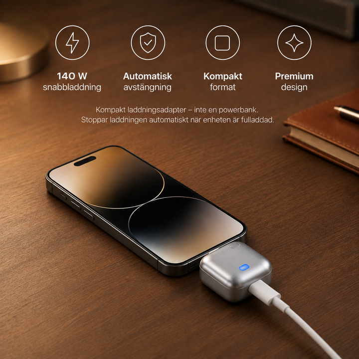 USB-C Snabbladdare 140W – Automatisk Batteriskydd