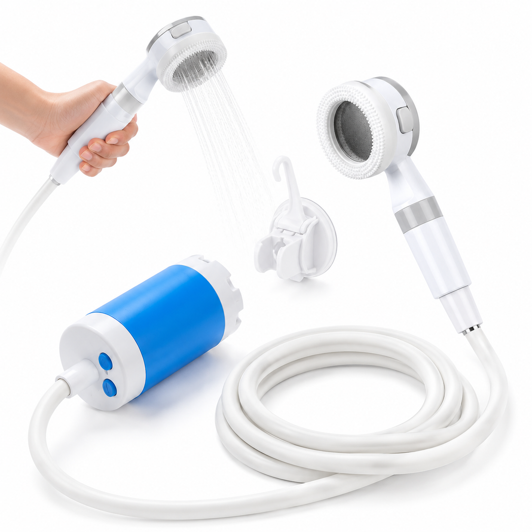 Portabel Campingdusch – Vattenpump Kit med Slang och Duschhuvud
