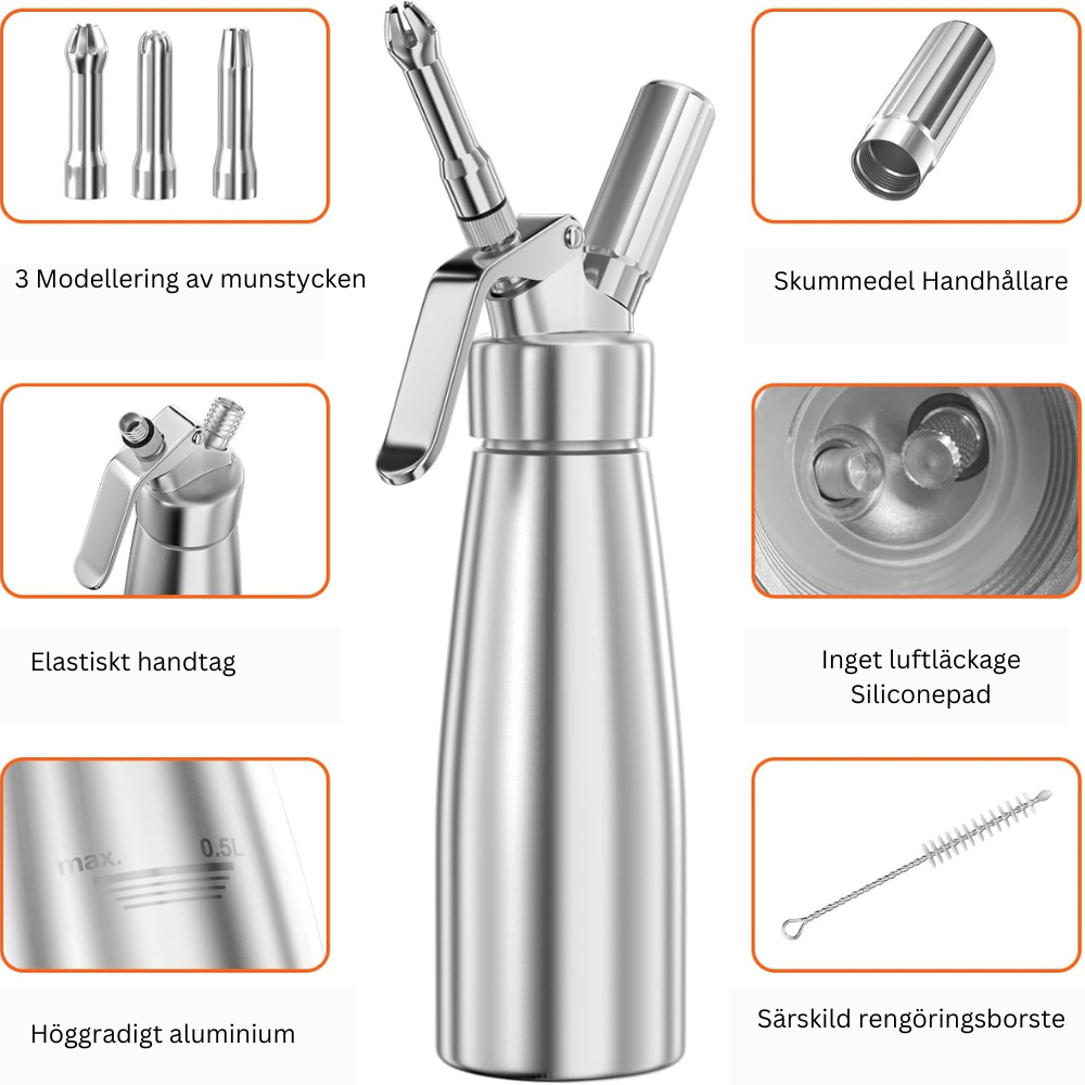 Aluminium Gräddsifon 500 ml