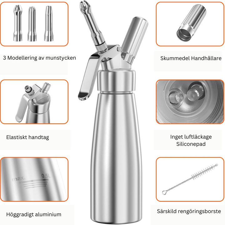 Aluminium Gräddsifon 500 ml