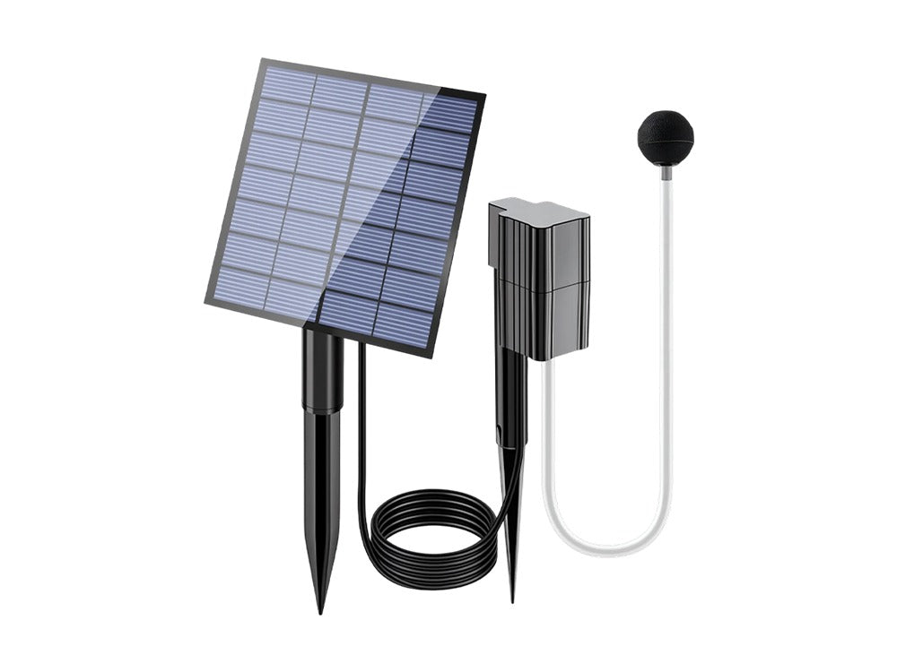Solcellsdriven syrepump för damm – vit bakgrund produktfoto