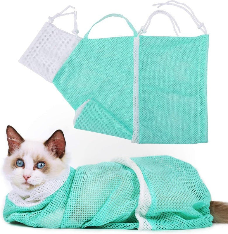 Grön badväska för katt