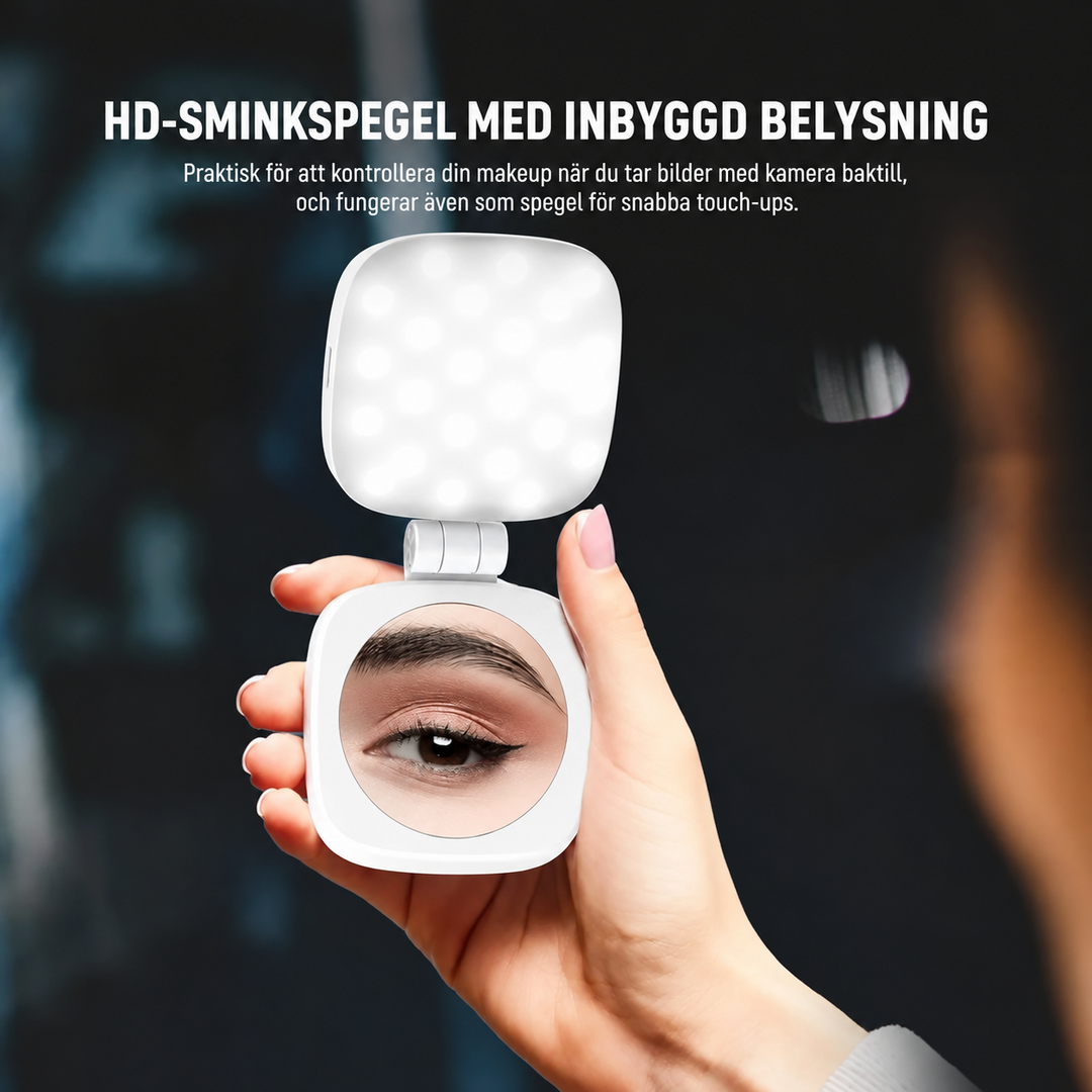 LED-Selfielampa med Spegel