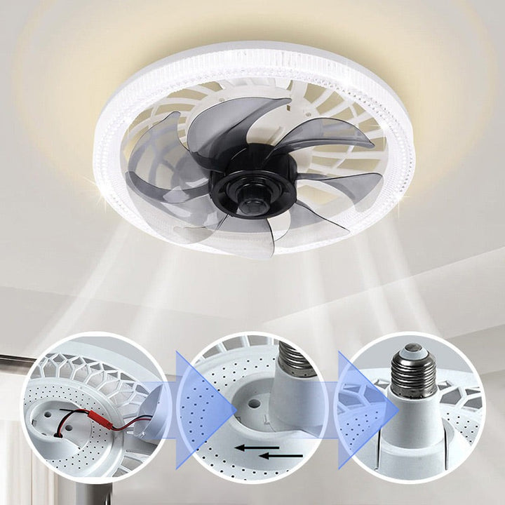 Installationssteg för fläktlampa i E27-sockel