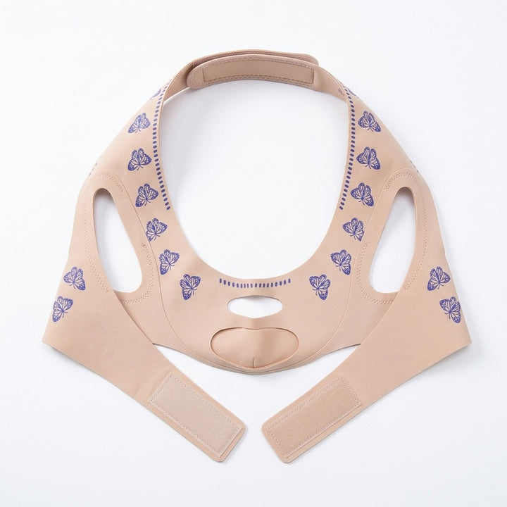 V-line ansiktsband flat lay vit bakgrund
