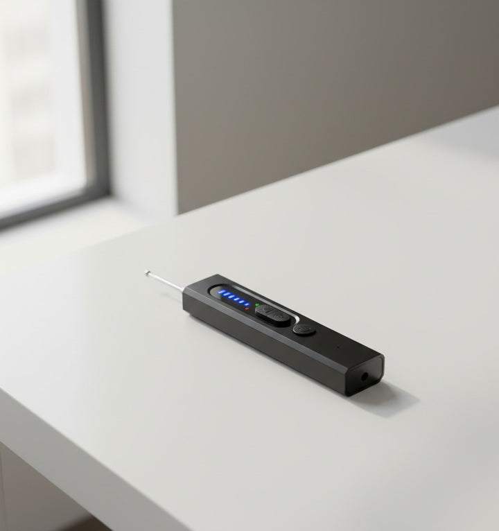 RF-signaldetektor på modernt bord med naturligt ljus
