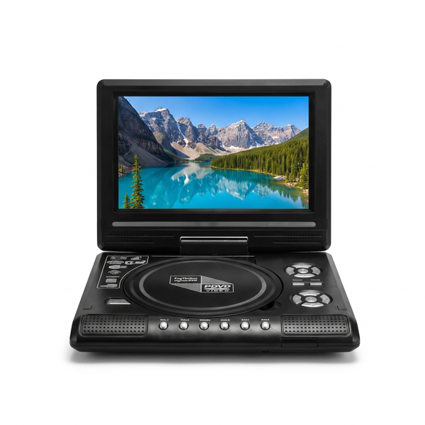 Bärbar DVD-spelare med 7,8\" HD-skärm – Uppladdningsbar, DVD/USB/SD