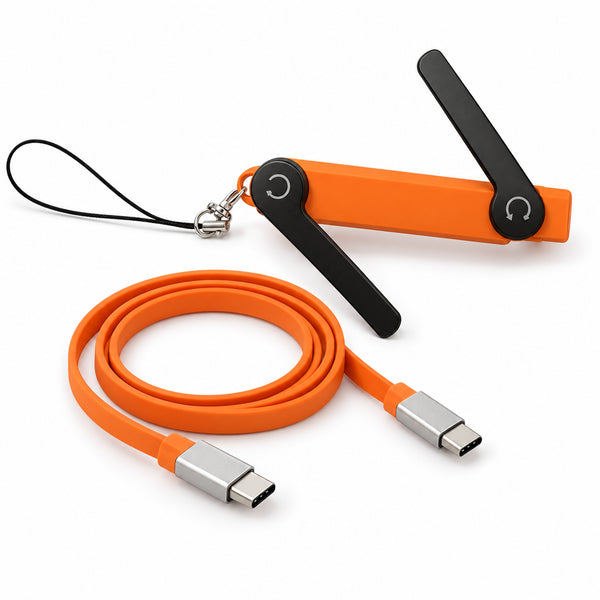 Hopfällbart Mobilställ med Löstagbar USB-C-kabel – Ställ och Laddning i Ett