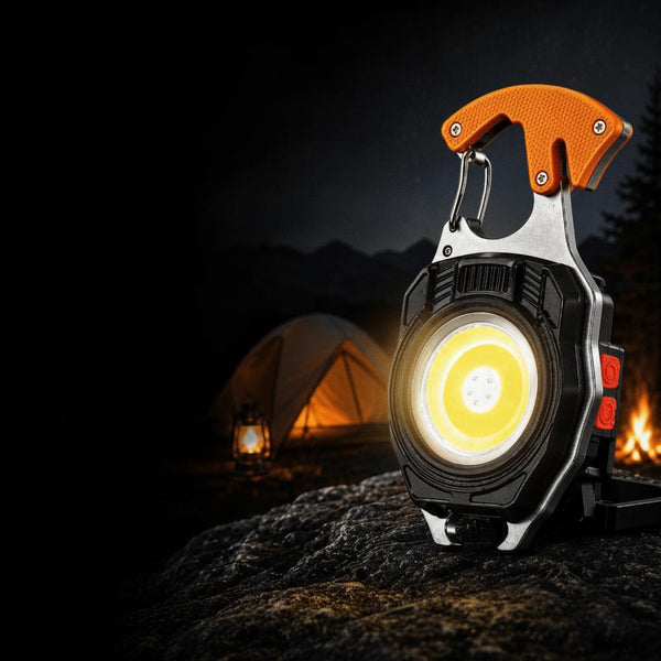 Nyckelrings-multiverktyg med LED och Tändare – 7 Funktioner
