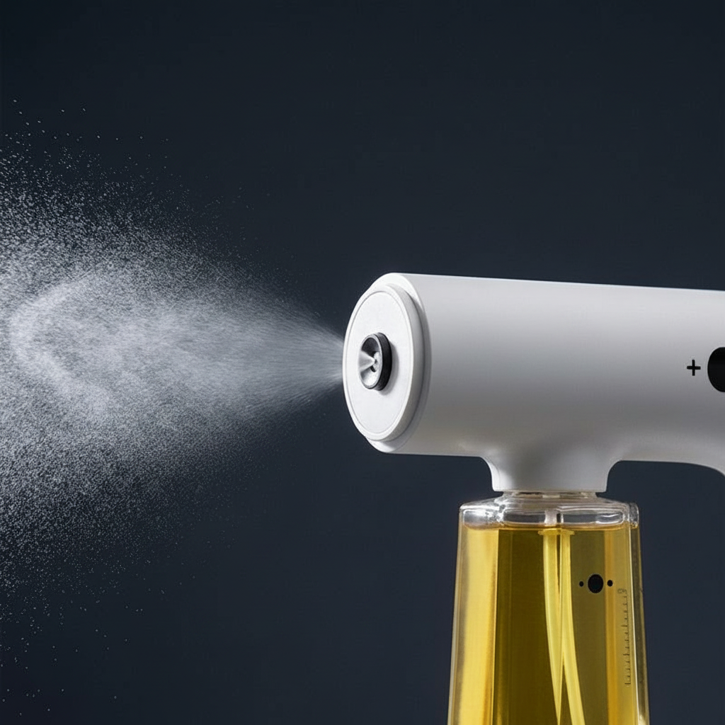 Nano-mist spraydetalj som visar fin atomisering