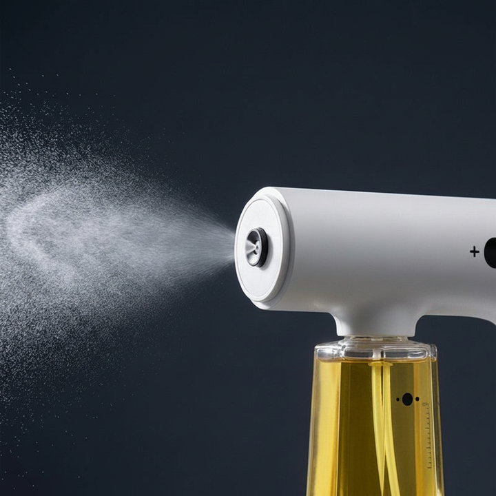 Nano-mist spraydetalj som visar fin atomisering