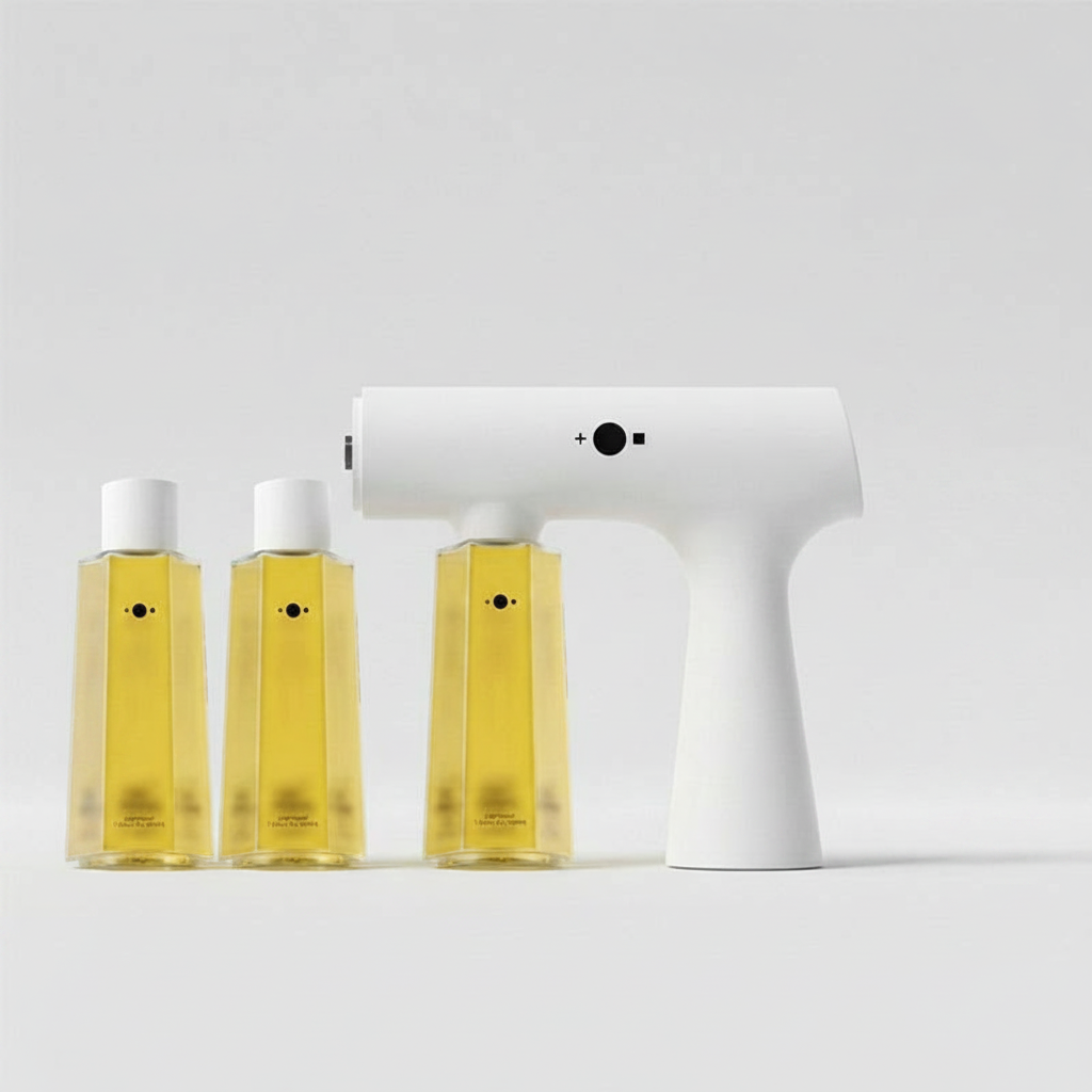 Komplett set med nano-mist spruta och tre probiotiska refillflaskor