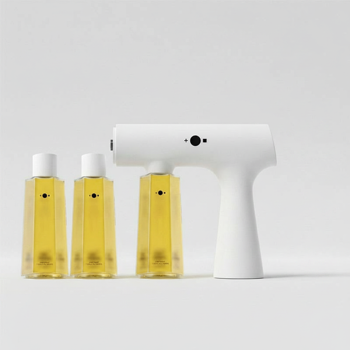 Komplett set med nano-mist spruta och tre probiotiska refillflaskor