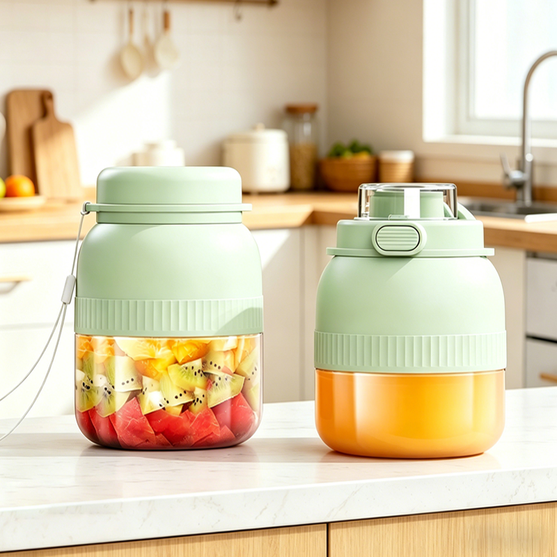 Bärbar smoothiemixer – enkelt och dubbelt lock variant på köksbänk