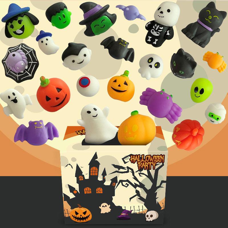 Halloween-klämleksaker studsar ut ur presentlåda