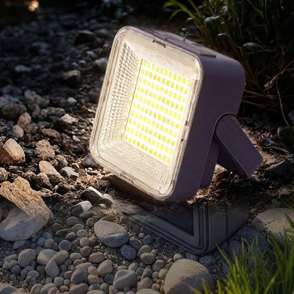 Bärbar Solcellslampa för Camping – 3 Ljuslägen och Powerbank