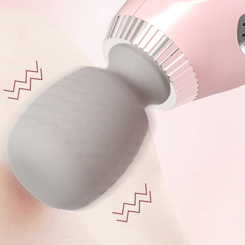 Rosa vibrationsmassager huvud med vibrationsvågor
